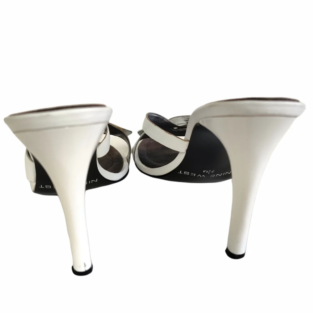 Nine West Bayla White Strappy Sandals EUC sz 7.5